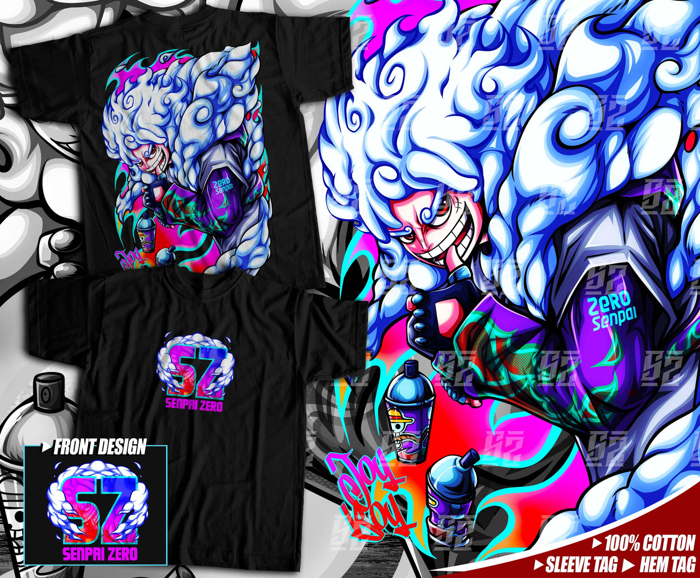 Senpai Zero. - One Piece - Sun God Nika Luffy Streetwear